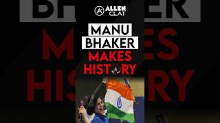 Manu Bhaker Creates History #paris #parisolympics2024 #olympics #manubhakar #clat2025 #shorts