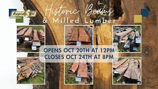 Historic Beams & Milled Lumber Auction - Belwood/Guelph - Oct 20th at 12 pm to Oct 24th at 8:00pm