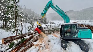 Kobelco excavator with Nisula 755X harvester head!