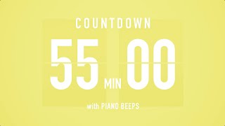 55 Minutes Countdown Timer Flip Clock / + Piano Beeps 🎹