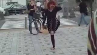 Japanese woman goes nuts near subway