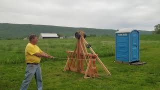 Homemade Water Balloon Catapult Launches Gatorade Filled With Water