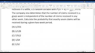 Actuarial SOA Exam P Sample Question 15 Solution