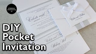 How to make your own modern pocket folio wedding invitations | DIY invitation