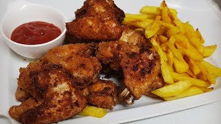 أجنحة الدجاج🐓 المقرمشة 🍗مع خلطه رهيبة