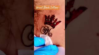 Crown 👑 B.M name tattoo|| Heart Block Tattoos #tattoo #shortvideo #trending