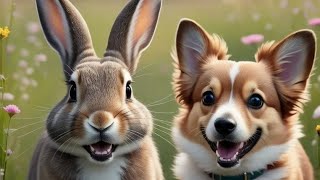 Cute rabbit and small dog friendship#RescueBuddies#viralshort#trendingshorts#ytshorts#ytfeed#funny