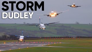 (4K) PILOTS vs STORM DUDLEY: Planes landing in STRONG WINDS at Bristol airport | ATC Included