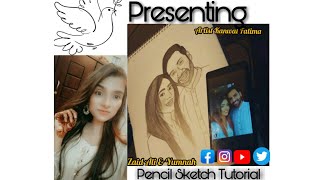 Zaid Ali And Yumna Pencil Sketch Tutorial BY Artist Kanwal Fatima vlogs