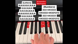 Automotivo Bibi Fogosa piano tutorial (letters and numbers)