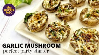 GARLIC MUSHROOM | healthy snacks | perfect PARTY STARTER | 15 mins recipe | must try mushroom salad