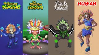 ALL  My Singing Monsters Vs Dark Island Vs The Monster Explorers Vs Human ~ MSM