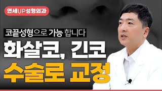 화살코, 긴코 수술로 교정 하세요, 코끝만으로도 가능합니다 - 압구정역 연세UP성형외과