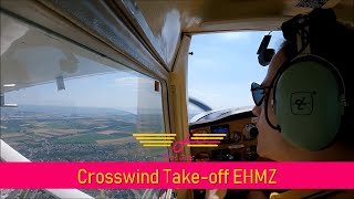 EHMZ (Midden-Zeeland) Crosswind Take-off with ATC