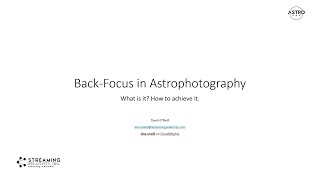 Back Focus in Astrophotography