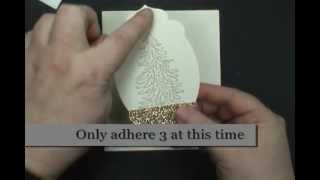 Beautiful Gold Ice Embossed Evergreen Card