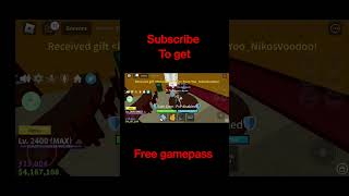 Subscribe me to win gamepass | blox fruit | roblox | #roblox #bloxfruit #onepiece #gift #giveaway #😎