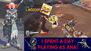 I SPENT A DAY PLAYING AS ANA. (Overwatch 2 Funny Moments)