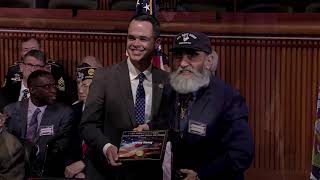 Senator Carlucci Inducts Jeremy Honey into Veterans' Hall of Fame