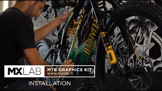 Installation kit déco vélo - MXlab Custom Stickers - MTB graphic kit