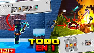 CINTURON PARA MINECRAFT BEDROCK 1.21+ 😲 |  TOOL BELT ADDON REVIEW COMPLETA