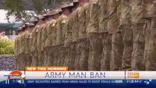 Australian Army ban male recruits ADF