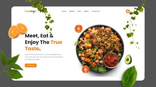 Create A Responsive Food Website landing page Using HTML and CSS | Food Website html css