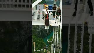 Bungee jumping Challenge girl 🤸‍♀/#shorts #youtubeshorts #trending #viral #adventure #short #bungee