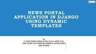 News Portal Application in Django By using Dynamic Templates #django