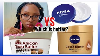 NIVEA COCOA BUTTER CREAM VS OKAY AFRICAN SHEA BUTTER | VS NIVEA CREME