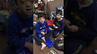 Kouki and Naoki Opening of Presents