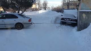 Bmw 525 pulling out chevy