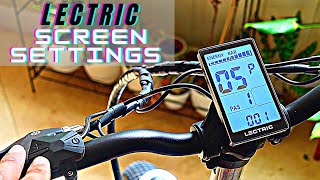 Lectric 2.0 eBike - Screen settings