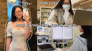 STUDY VLOG | productive days in my life | research project deadline, wfh & going on dates ✨