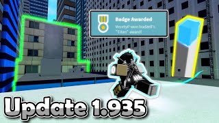 ROBLOX Parkour | New Update 1.935 Summary. [Titan Badge, Improved Tutorials & More!]