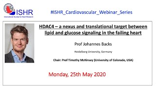 Prof Johannes Backs - "HDAC4 - a nexus and translational target in the failing heart"