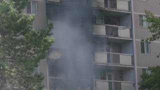 Hamilton Housing fire at 95 Hess St S Balcony Fire - Hamilton Ontario