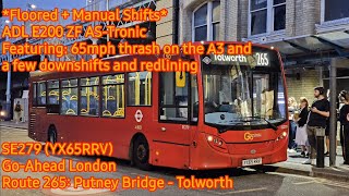 *Manual Shifts* | ADL E200 ZF AS-Tronic | Go-Ahead London | SE279 (YX65RRV) | Route 265