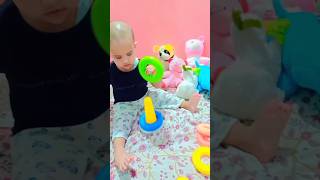 Stacking toy and baby shivi #cutebaby #toys #kidsvideo #kids #stacking#baby #cute #chuchutv #babyab