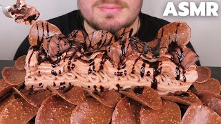 ASMR CHOCOLATE ICE CREAM CAKE MUKBANG | CHOCOLATE DESSERT CAKE, KINDER CHOCOLATE, CHOCOLATE CHIPS