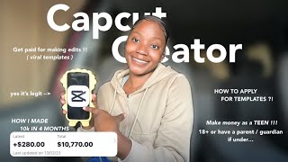 How I made 10k in 4 months on CAPCUT !!! Yes it’s legit ** how to sign up! ( calling all editors ) !