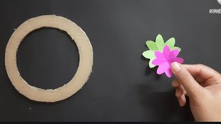 Beautiful  paper flower wall hanging idea// Paper Craft// Cardboard craft idea//Easy wall hanging