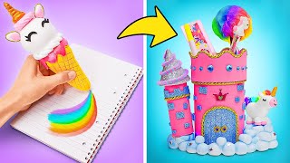 🦄 DIY पेन, ऑर्गनाइज़र, गिफ्ट बॉक्स और मैजिकल पेंसिल केस!🌈 4 मज़ेदार यूनिकॉर्न स्कूल सप्लाईज़