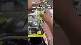 when your trying to recreate factory seam sealer but the gun keep messing it… #automobile #carbody