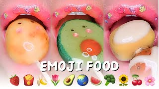 ASMR 30 MINUTES FOR DELICIOUS EMOJI FOOD CHALLENGE 🍄🍂🐻🍉🤎🫐🥑