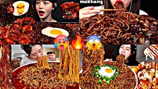 MUKBANG ASMR | JJAJANGMYEON NOODLES VS MUKBANGERS CHALLENGE 🔥 🥵😱🌶