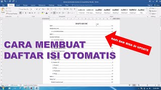 cara membuat daftar isi otomatis di Microsoft word