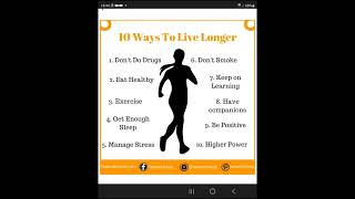 10 Ways To Live Longer #livelonger