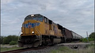 Hardworking Solo UP 4880 SD70M w/ Nice K3 Leads Empty Grain Train