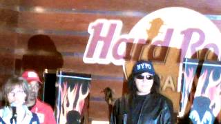 GENE SIMMONS DONATES PUNISHER BASS GUITAR TO HOLLYWOOD FLORIDA HARD ROCK CAFE - 3/17/11